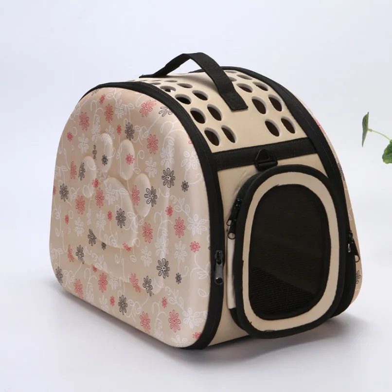 EVA medium pet bag in pink with foldable design and flower pattern