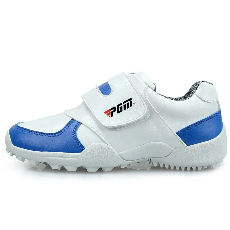 Children's breathable sports shoes with Velcro closure, blue and pink options, soft microfiber leather upper