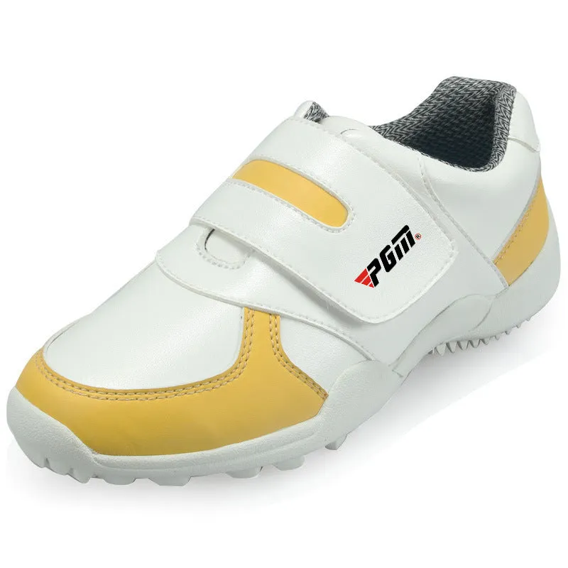 Children's breathable sports shoes with Velcro closure, blue and pink options, soft microfiber leather upper