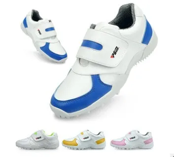 Children's breathable sports shoes with Velcro closure, blue and pink options, soft microfiber leather upper
