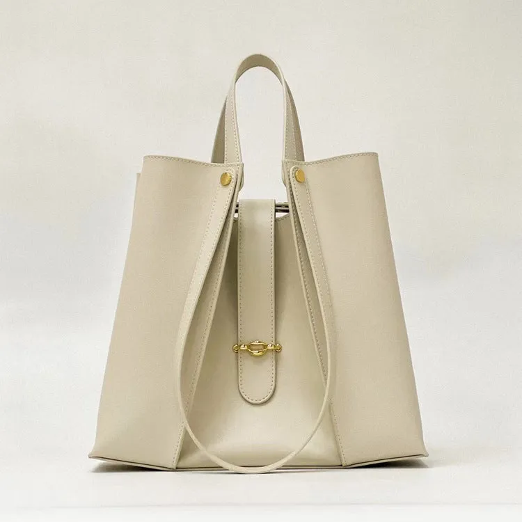 Genuine leather large capacity tote bag with suede lining in brown colour, 29cm x 8.5cm x 27cm