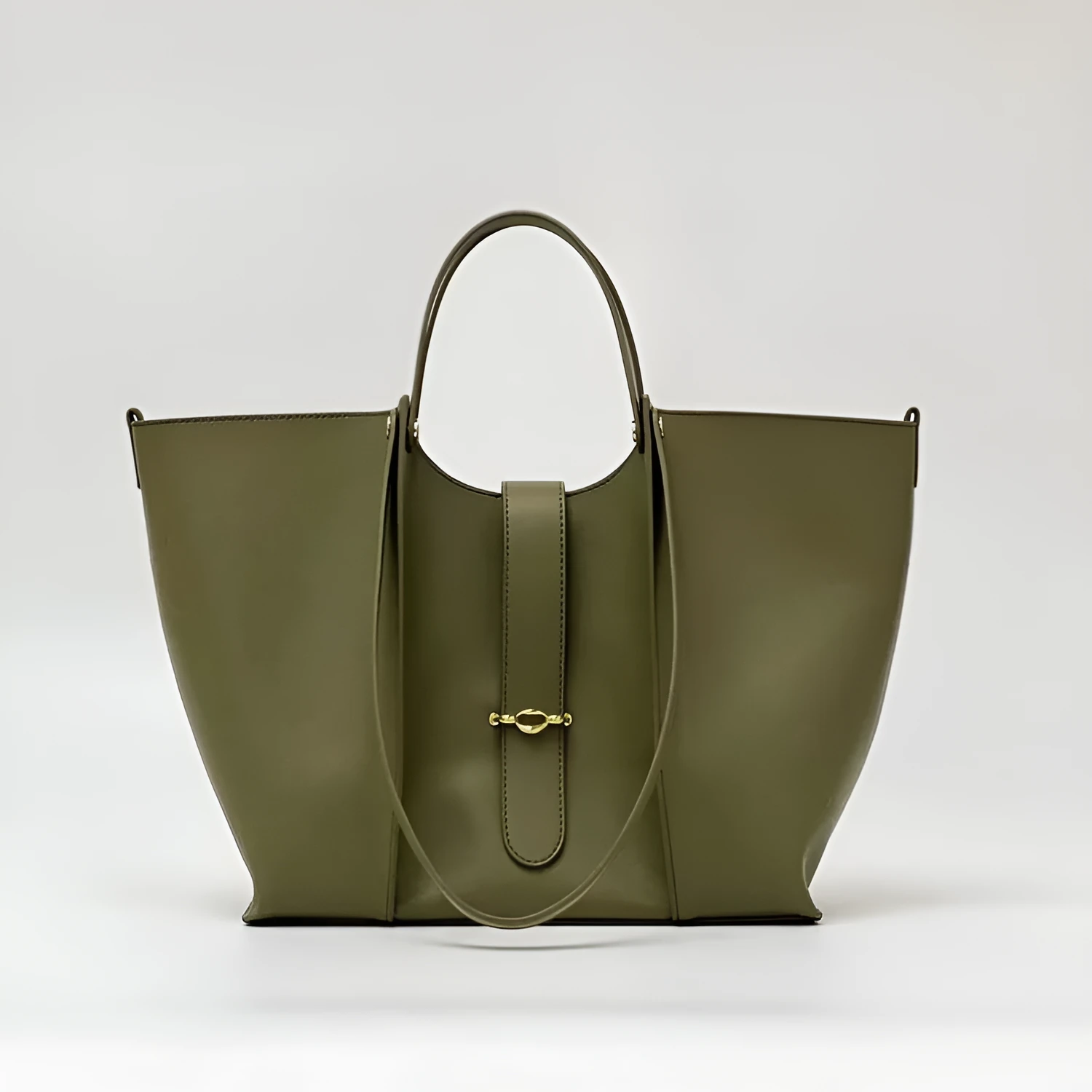 Genuine leather large capacity tote bag with suede lining in brown colour, 29cm x 8.5cm x 27cm