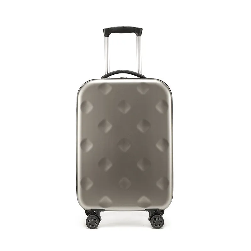 Hard shell folding rod case in grey with universal wheels and pull rod, 20 inch size