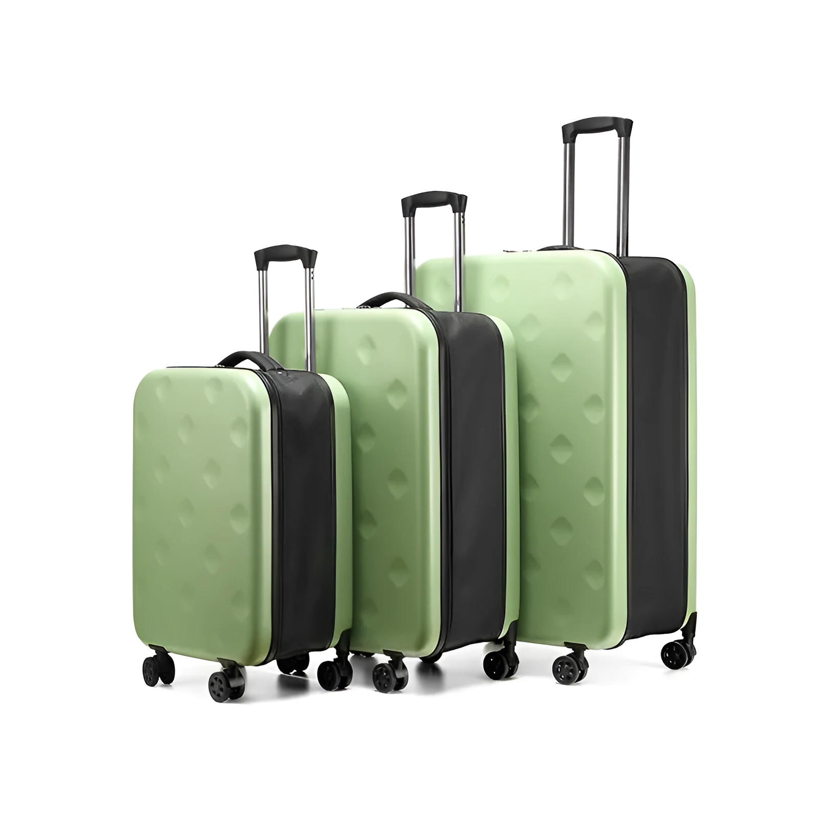 Hard shell folding rod case in grey with universal wheels and pull rod, 20 inch size