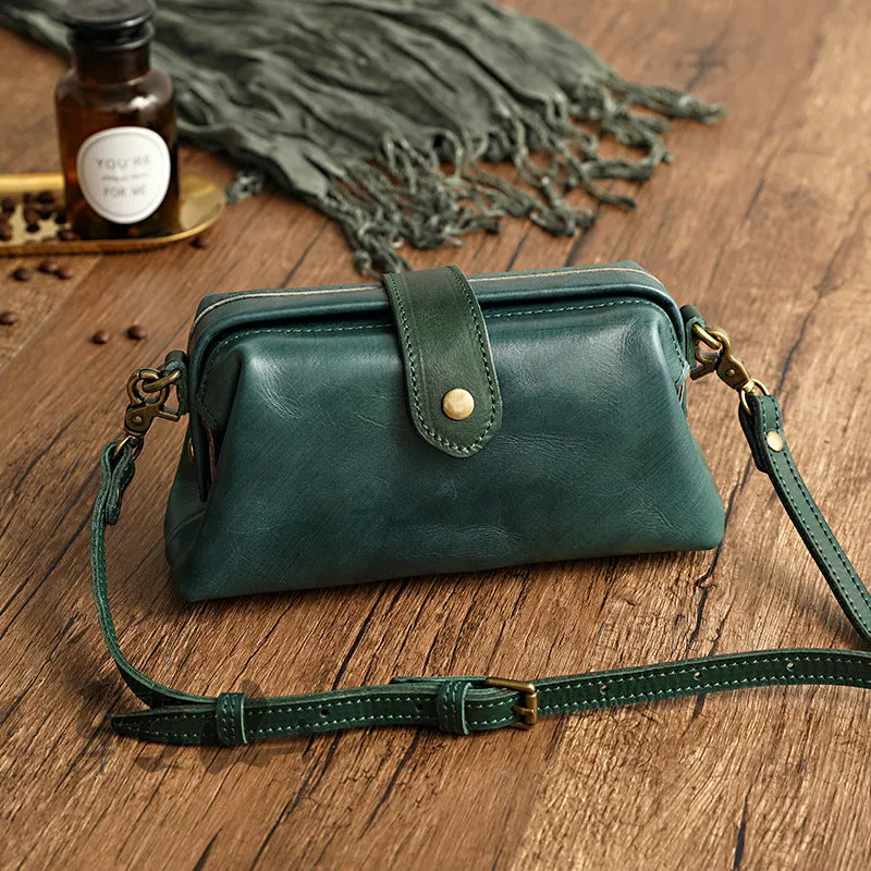 Clementine purse pillow shape leather with single strap brown colour