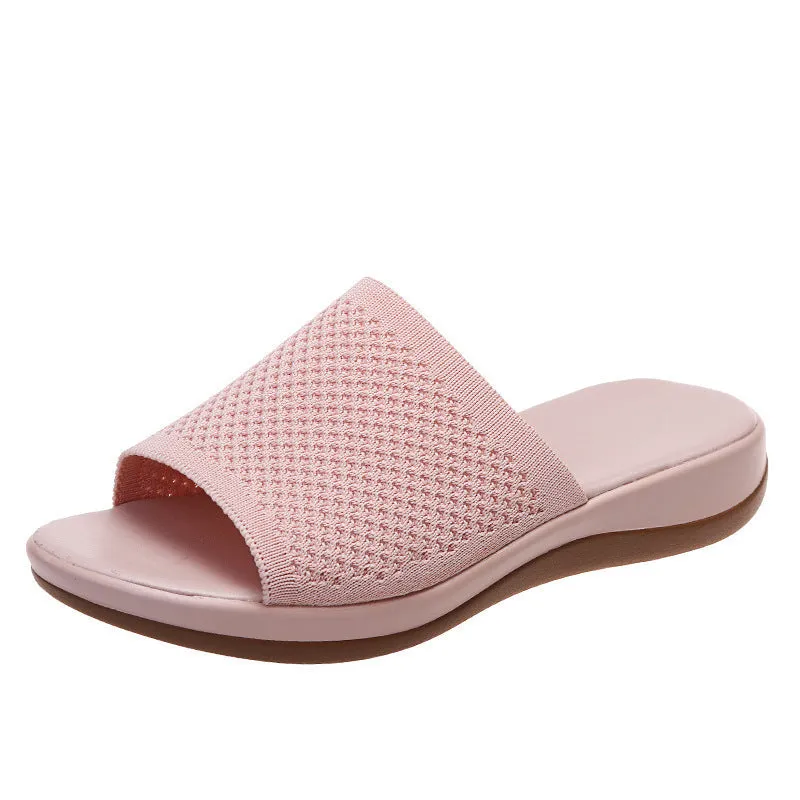 Women's flat sandal with microfiber upper in multiple colours available for indoor and outdoor wear