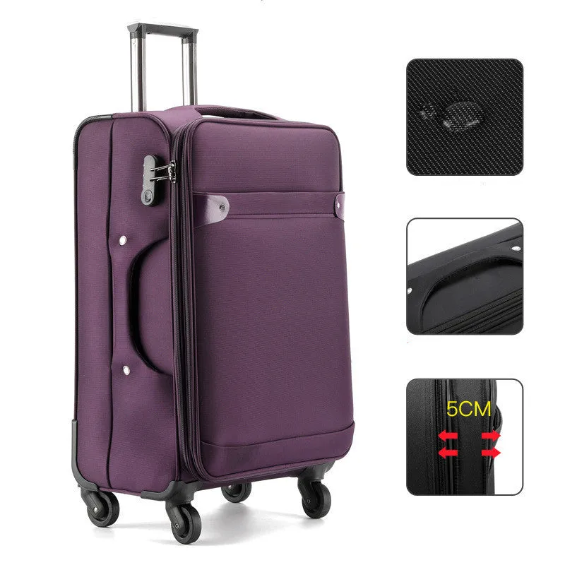 Business luggage in coffee colour with Oxford bra bar texture and anti-theft zipper