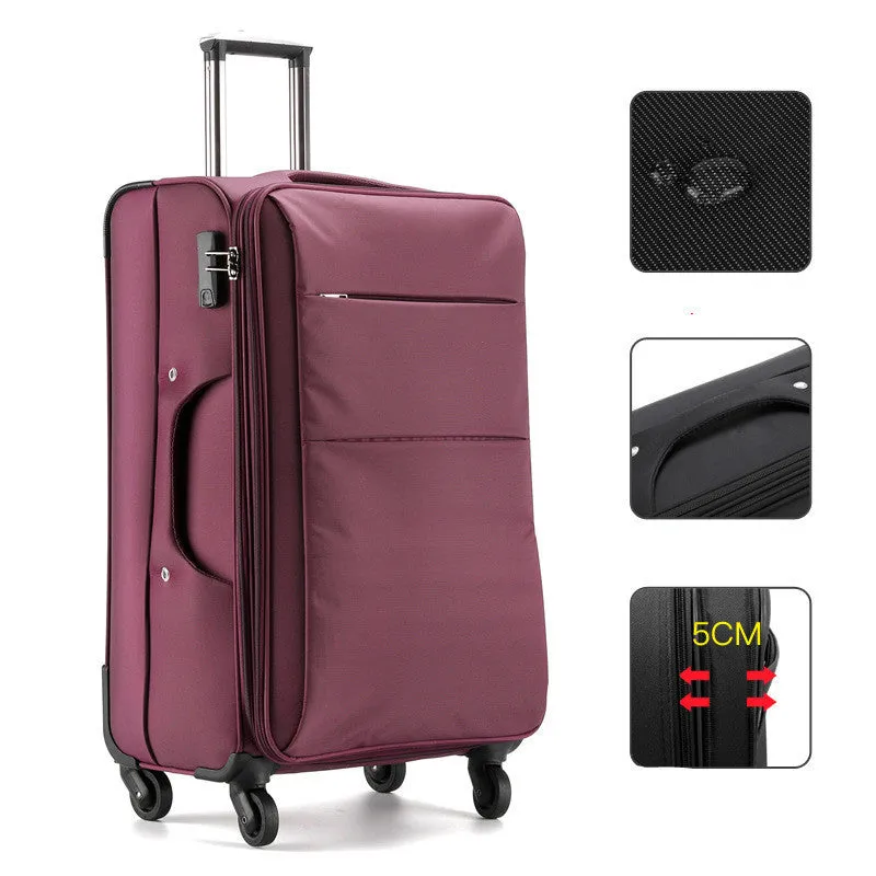 Business luggage in coffee colour with Oxford bra bar texture and anti-theft zipper