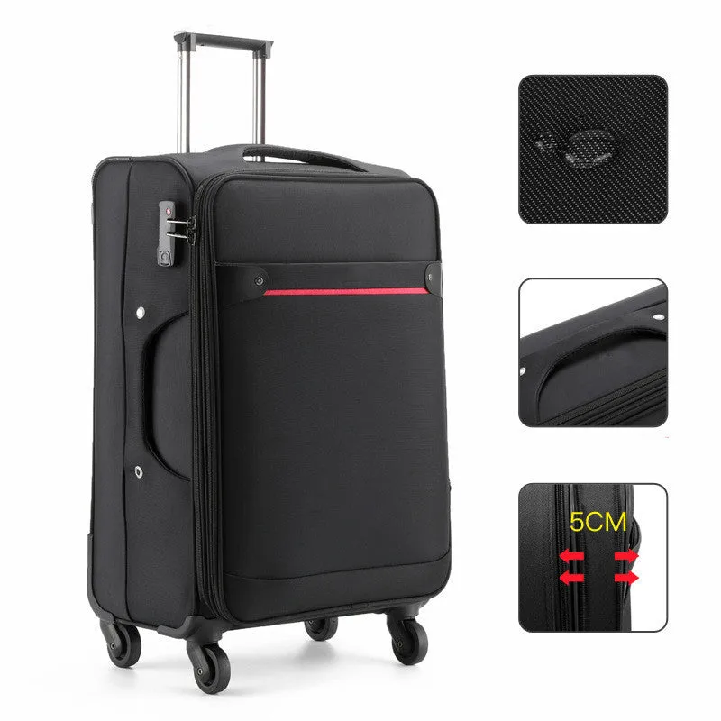 Business luggage in coffee colour with Oxford bra bar texture and anti-theft zipper
