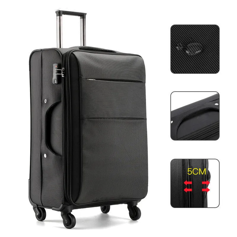 Business luggage in coffee colour with Oxford bra bar texture and anti-theft zipper