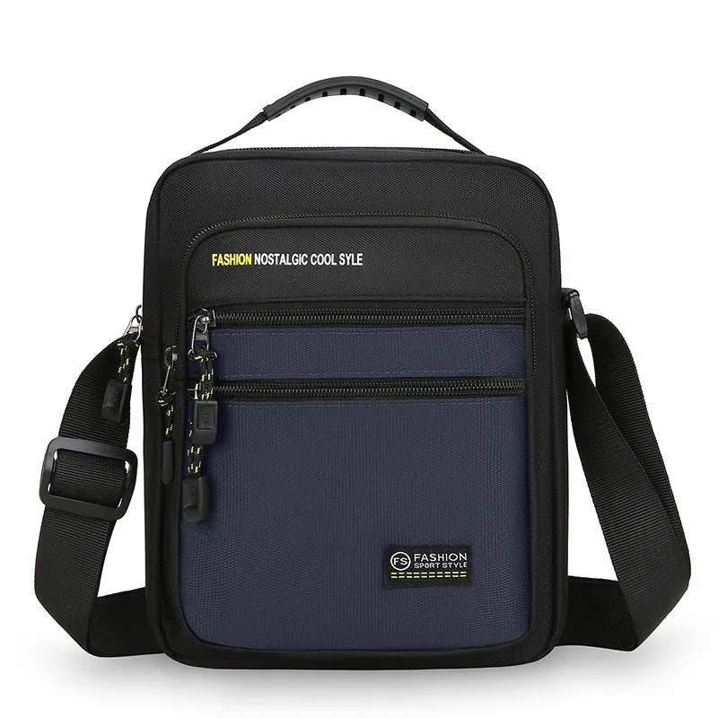 Men's waterproof nylon crossbody bag in green colour with urban simplicity style