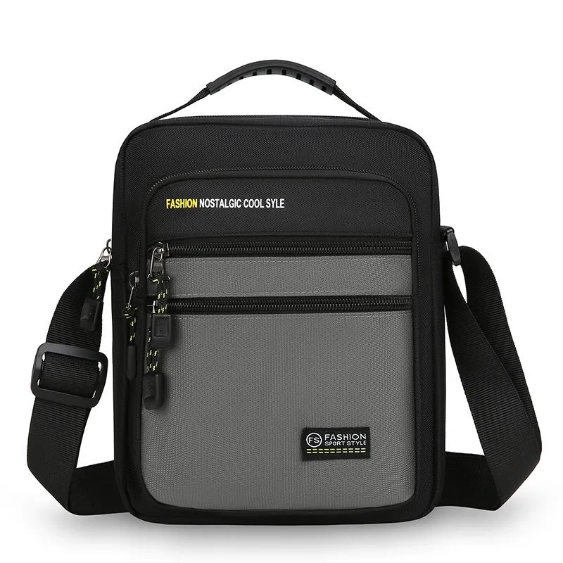 Men's waterproof nylon crossbody bag in green colour with urban simplicity style