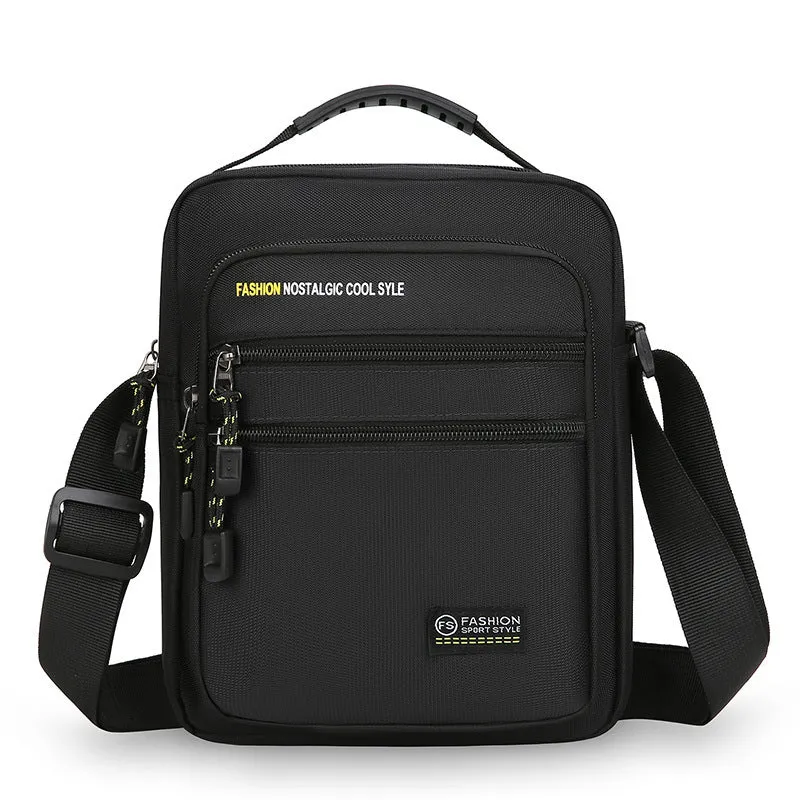 Men's waterproof nylon crossbody bag in green colour with urban simplicity style