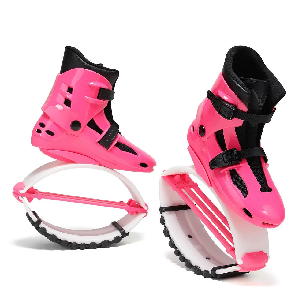 TPU sports bouncing machine shoes in multiple colour options on a white background.