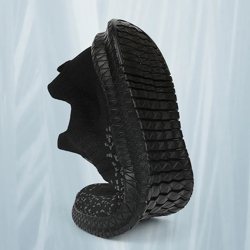 Men's mesh sneakers breathable non-slip EVA sole solid colour car stitching flat heel spring casual shoes