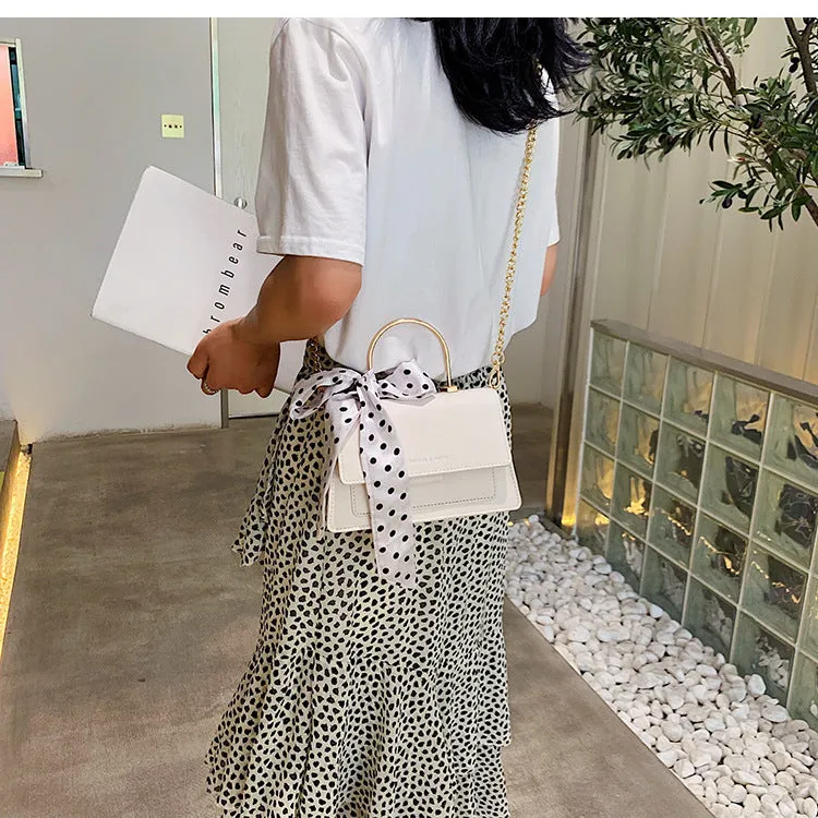 Small trendy fashion messenger bag chain shoulder texture handbag for women in beige