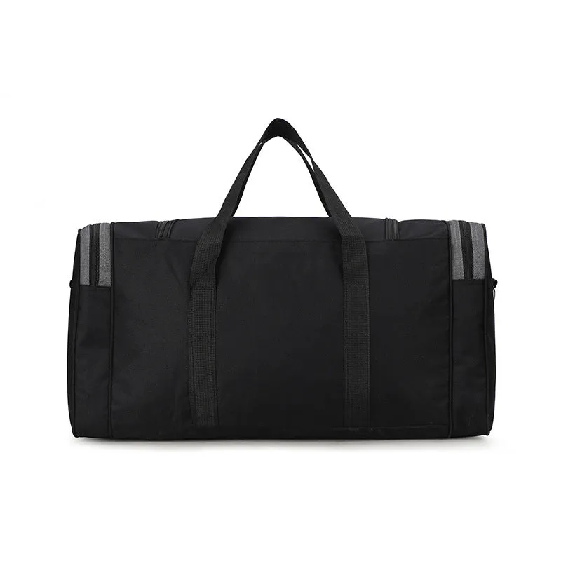 Khaki Oxford cloth travel luggage bag for students with 20-35L capacity on a white background