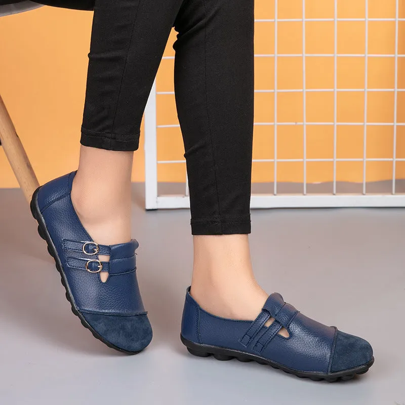 Button brand casual low-top flat shoes with Velcro strap in cow split leather, shown in multiple colours