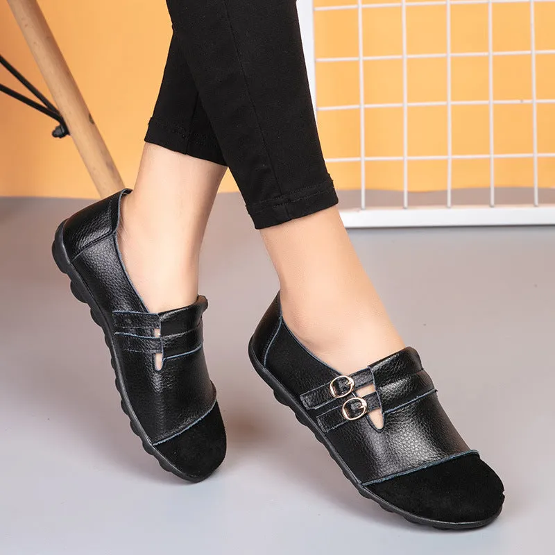 Button brand casual low-top flat shoes with Velcro strap in cow split leather, shown in multiple colours