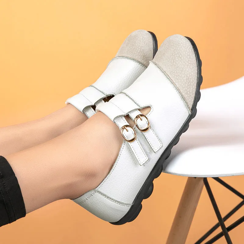 Button brand casual low-top flat shoes with Velcro strap in cow split leather, shown in multiple colours
