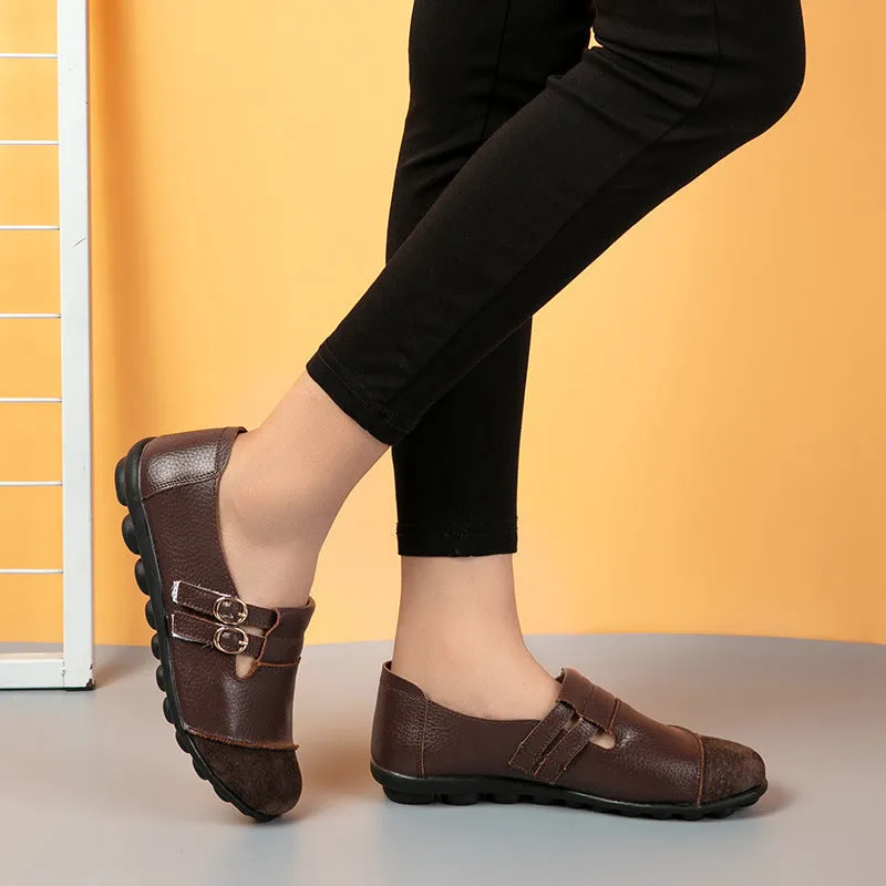 Button brand casual low-top flat shoes with Velcro strap in cow split leather, shown in multiple colours