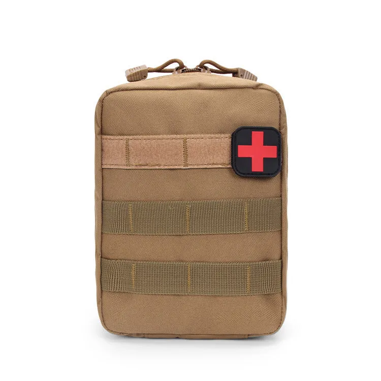 Nylon tactical vest accessory bag with hook-and-loop closure in army green.