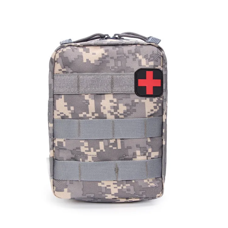 Nylon tactical vest accessory bag with hook-and-loop closure in army green.