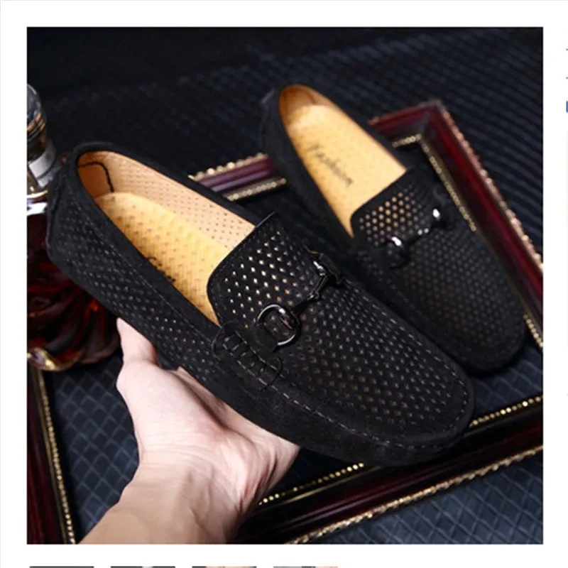 Breathable hollow casual shoes for women, Korean style round toe, flat heel, in khaki hollow colour, viewed from side