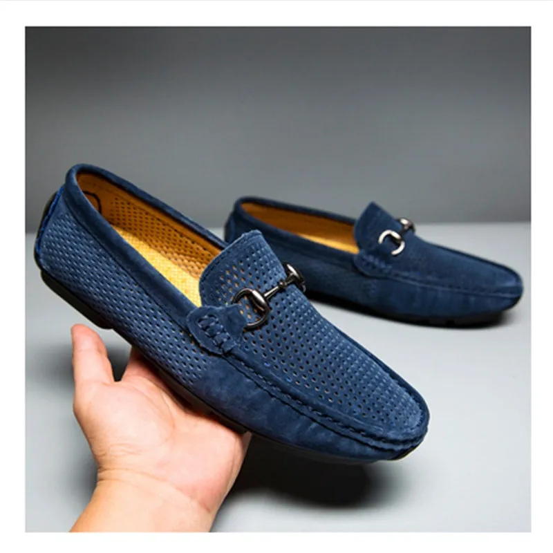 Breathable hollow casual shoes for women, Korean style round toe, flat heel, in khaki hollow colour, viewed from side