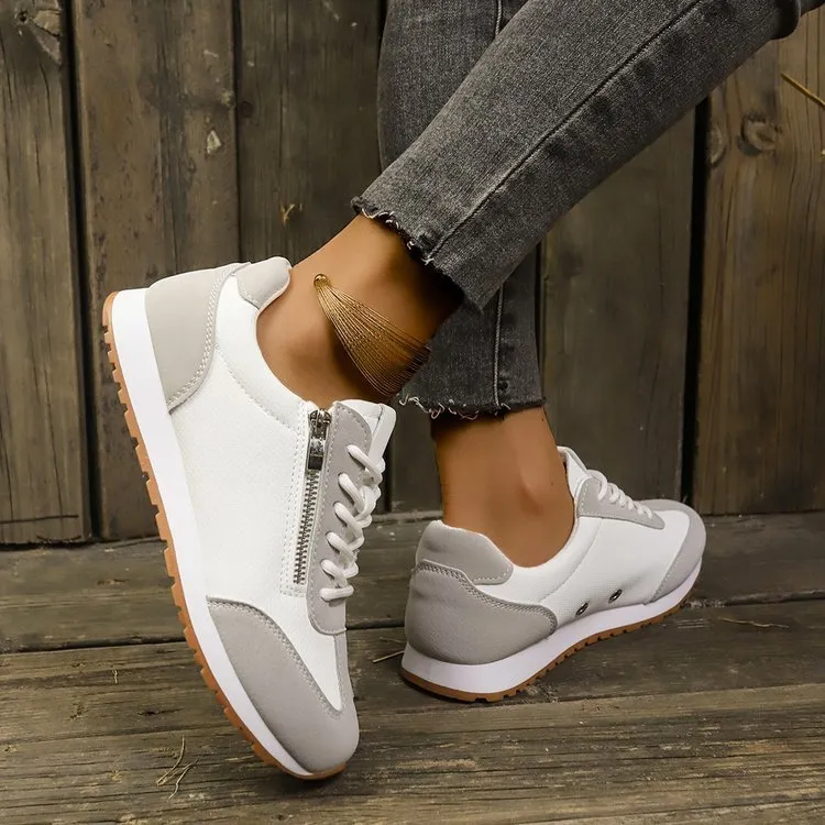 Women's flat shoes in Champagne colour with artificial PU upper and rubber sole