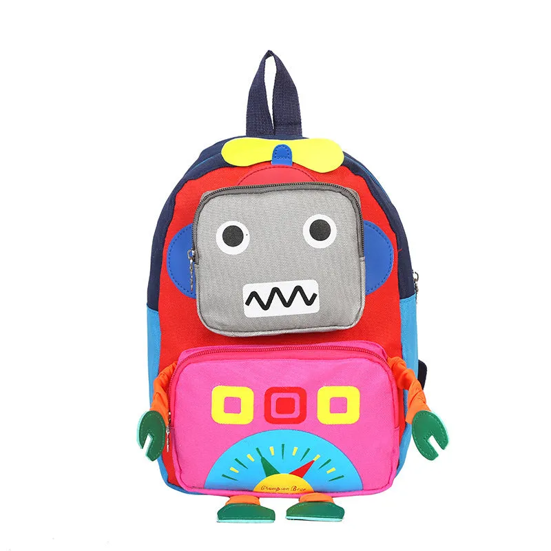 Children's backpack for kindergarten, 27 x 20 x 10 cm, available in pink, blue, green, and gules (red) with adjustable straps.