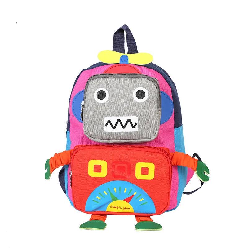 Children's backpack for kindergarten, 27 x 20 x 10 cm, available in pink, blue, green, and gules (red) with adjustable straps.