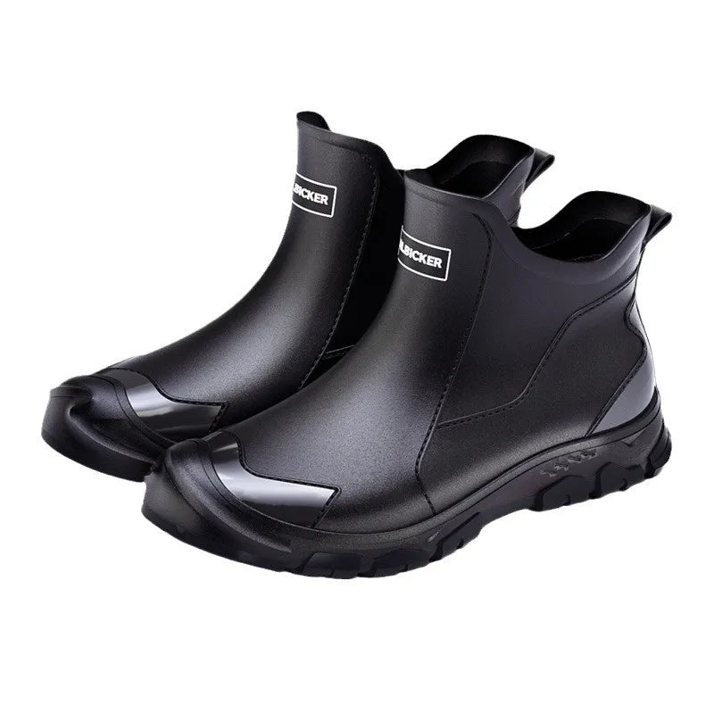 PVC low-cut outdoor wading shoes with non-slip plastic sole in a choice of solid colours.
