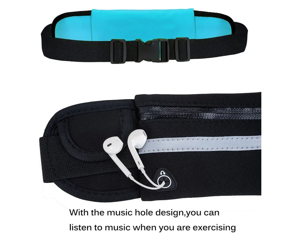 Waterproof anti-theft phone pocket for running in black with 6 inch capacity