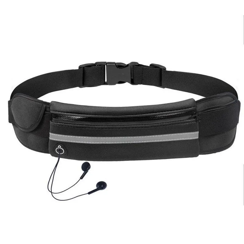 Waterproof anti-theft phone pocket for running in black with 6 inch capacity