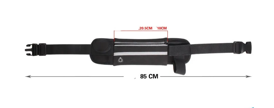 Waterproof anti-theft phone pocket for running in black with 6 inch capacity