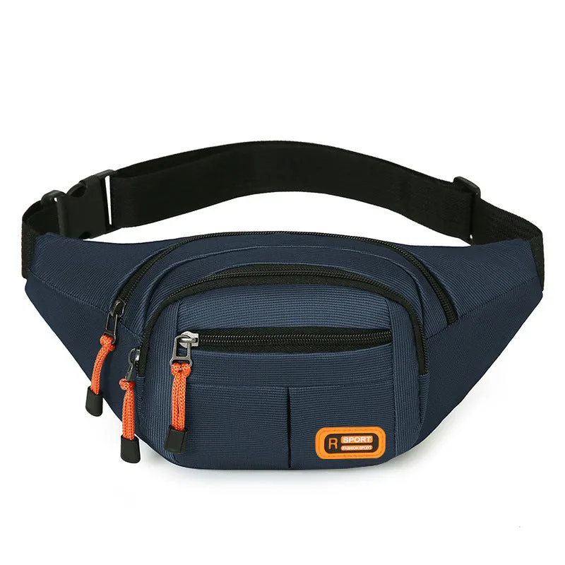 Slanted waterproof chest bag in nylon, shown in black, with adjustable strap and large main compartment.