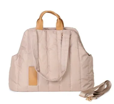 Lightweight waterproof polyester pet carrier bag for dogs and cats, 46x25x35cm, beige colour