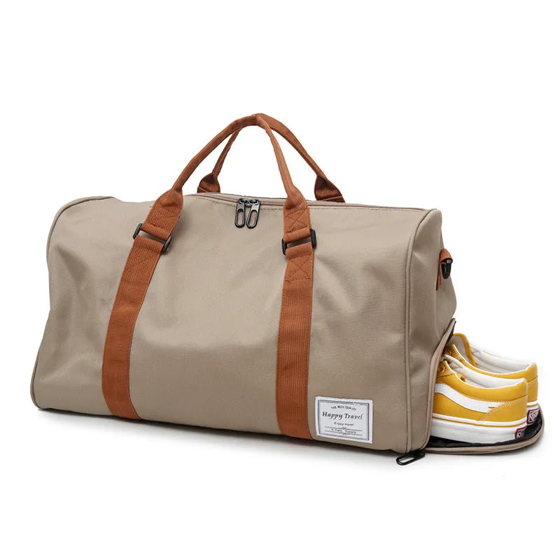 Large Oxford cloth travel duffel bag with waterproof design and independent shoe storage for gym and travel use