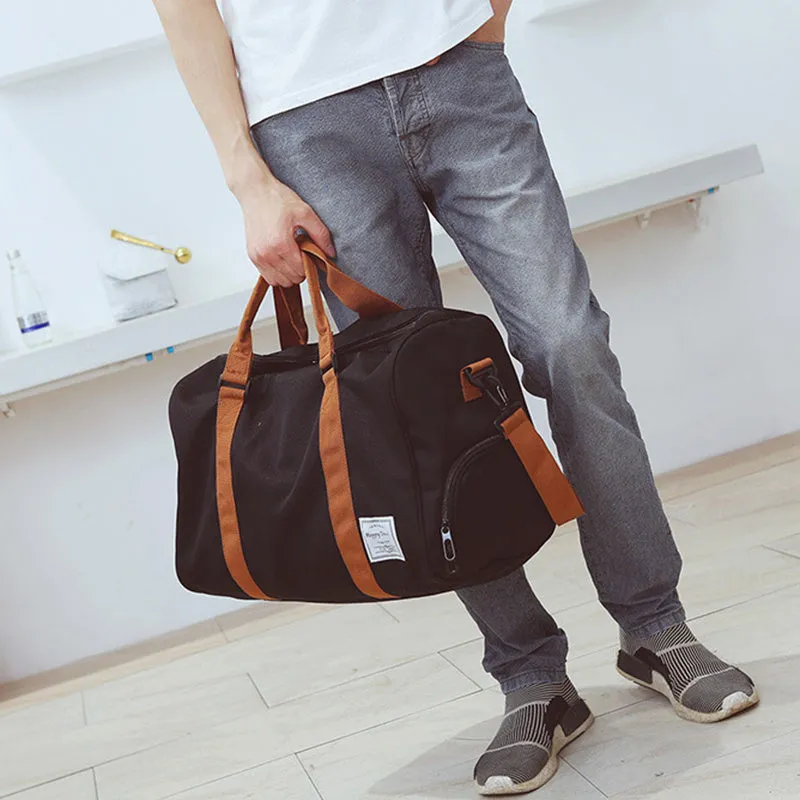 Large Oxford cloth travel duffel bag with waterproof design and independent shoe storage for gym and travel use