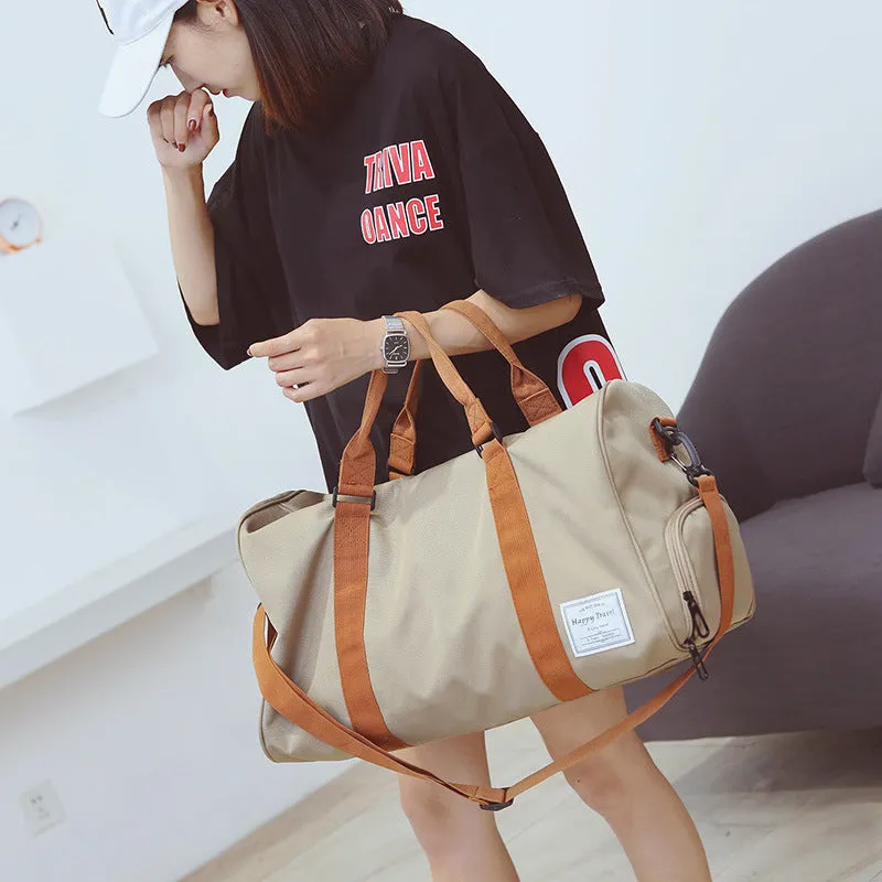 Large Oxford cloth travel duffel bag with waterproof design and independent shoe storage for gym and travel use