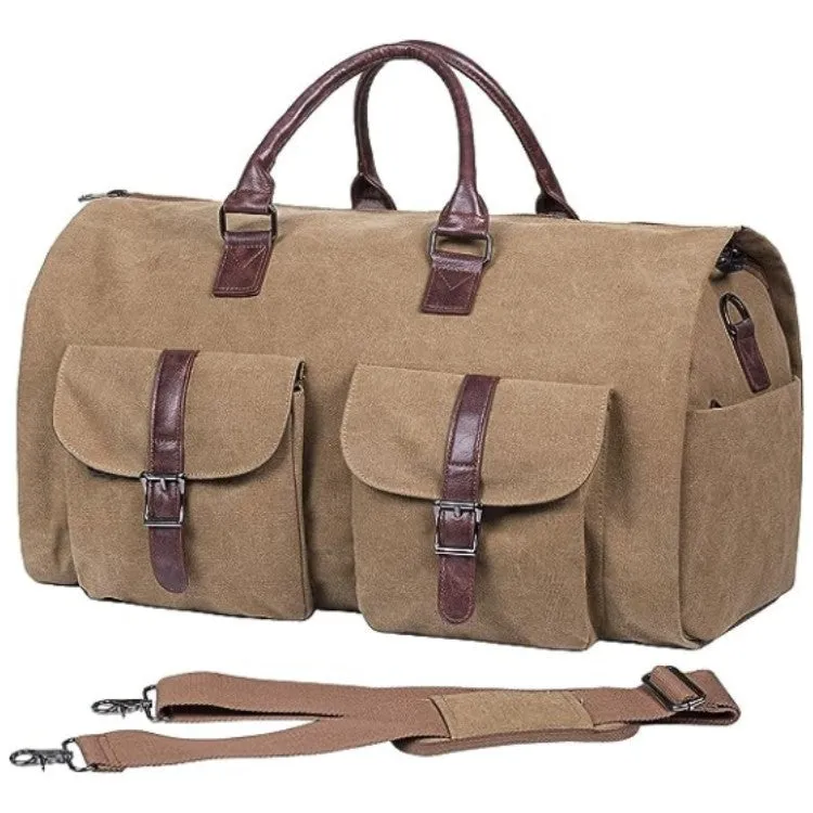 Portable folding PU leather travel bag in solid colour, 56x33x32cm, shown against neutral background