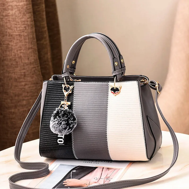 European and American fashion PU shoulder handbag with zipper pocket, soft handle, available in style options A B C D E