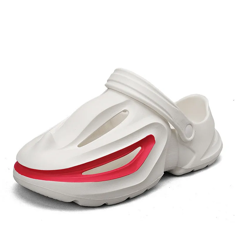 Men's solid colour EVA beach shoes slip-on sandals in grey silver colour