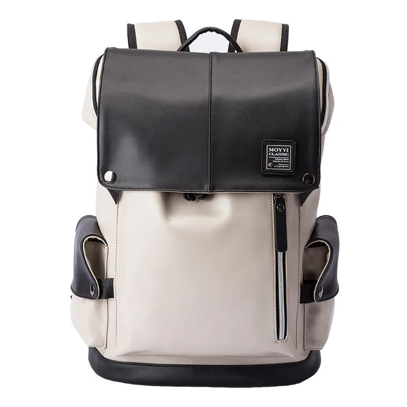 Women's square vertical PU handbag with cover bag and car suture detail, black colour, 31x17x44cm
