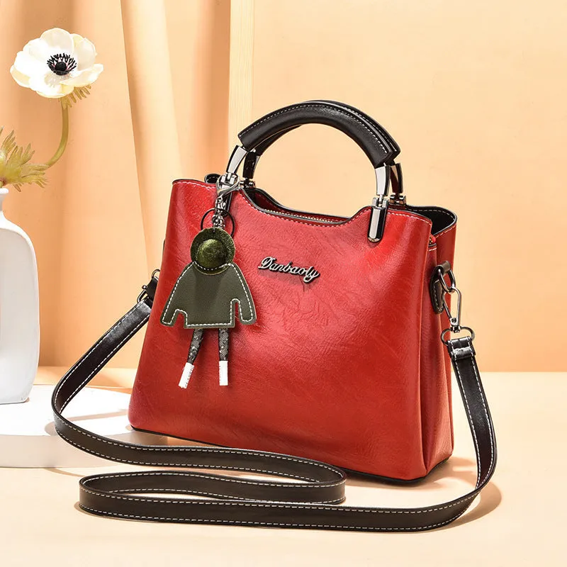 Simple Retro small handbag for women, PU crossbody bag, horizontal square shape, available in six colours
