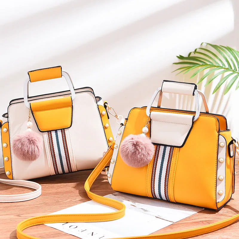 Women's soft PU leather shoulder bag with bead detail, flap shape, zip top, interior pocket, 24x12x18cm, mint colour