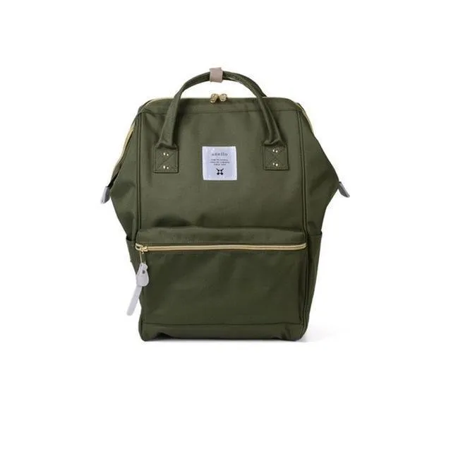 Women backpack 39cm Japanese style school bag travel tote with zipper and side pockets in multiple colours