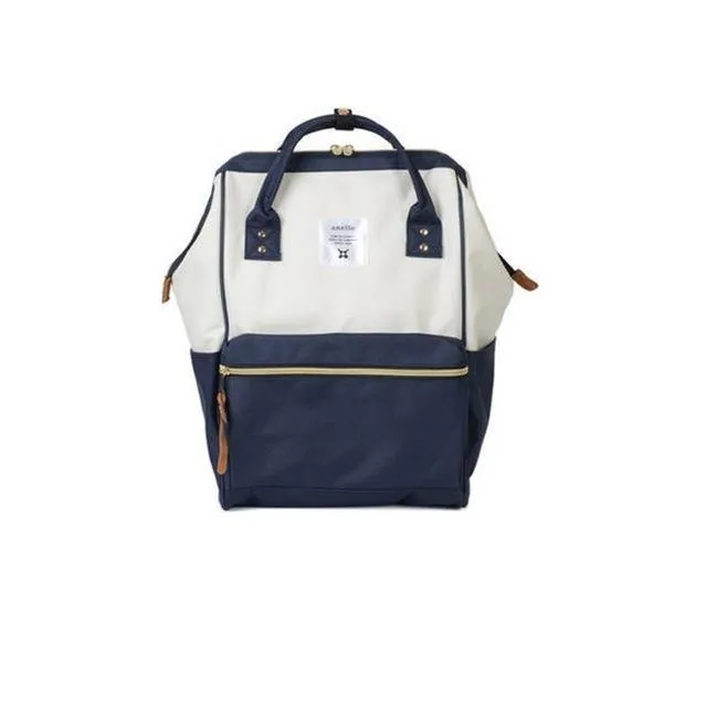 Women backpack 39cm Japanese style school bag travel tote with zipper and side pockets in multiple colours