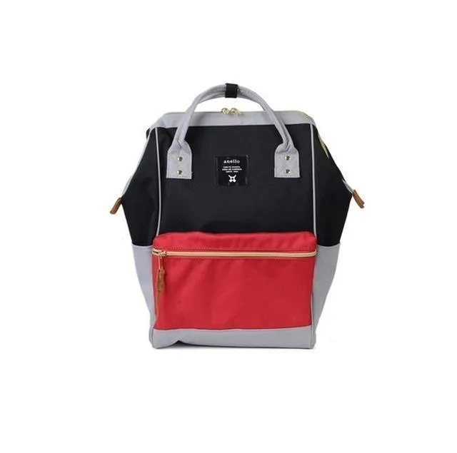 Women backpack 39cm Japanese style school bag travel tote with zipper and side pockets in multiple colours